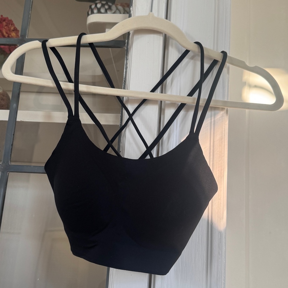 Aerie Offline Strappy Black Sportsbra
